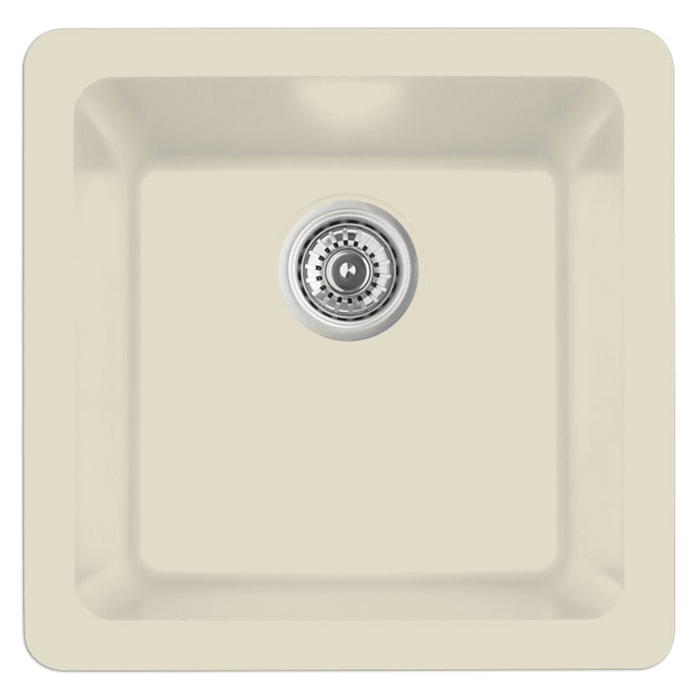 Q-315 Quartz Under Mount Single Bowl Bar/Prep Sink, 16-5/8" x 16-5/8" x 8", Bisque