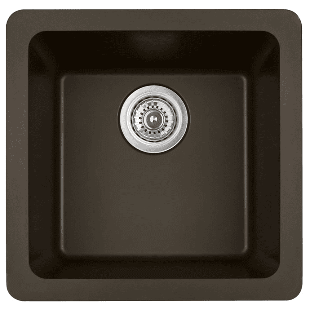 Q-315 Quartz Under Mount Single Bowl Bar/Prep Sink, 16-5/8" x 16-5/8" x 8", Brown