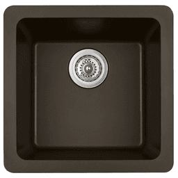 Q-315 Quartz Under Mount Single Bowl Bar/Prep Sink, 16-5/8" x 16-5/8" x 8", Brown