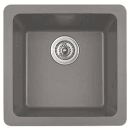 Q-315 Quartz Under Mount Single Bowl Bar/Prep Sink, 16-5/8" x 16-5/8" x 8", Concrete