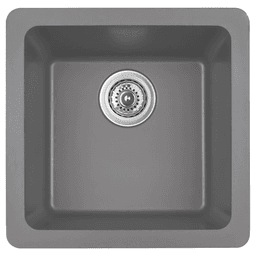 Q-315 Quartz Under Mount Single Bowl Bar/Prep Sink, 16-5/8" x 16-5/8" x 8", Gray