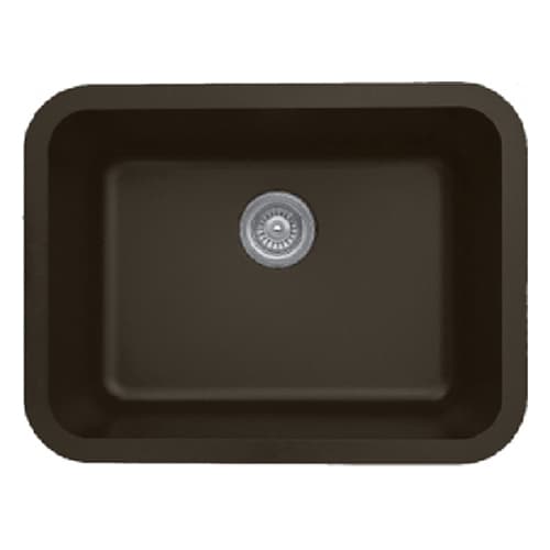 Q-320 Quartz Undermount Single Bowl Kitchen Sink, 24-1/4" x 18-1/4" x 8-1/2", Brown