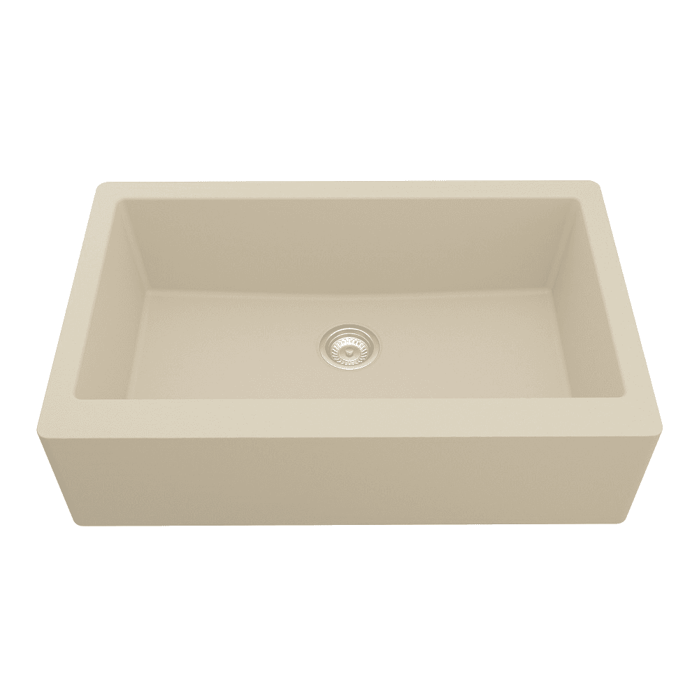 QA-740 Quartz Undermount Extra Large Single Bowl Kitchen Sink, 34" x 21-1/4" x 9", Bisque