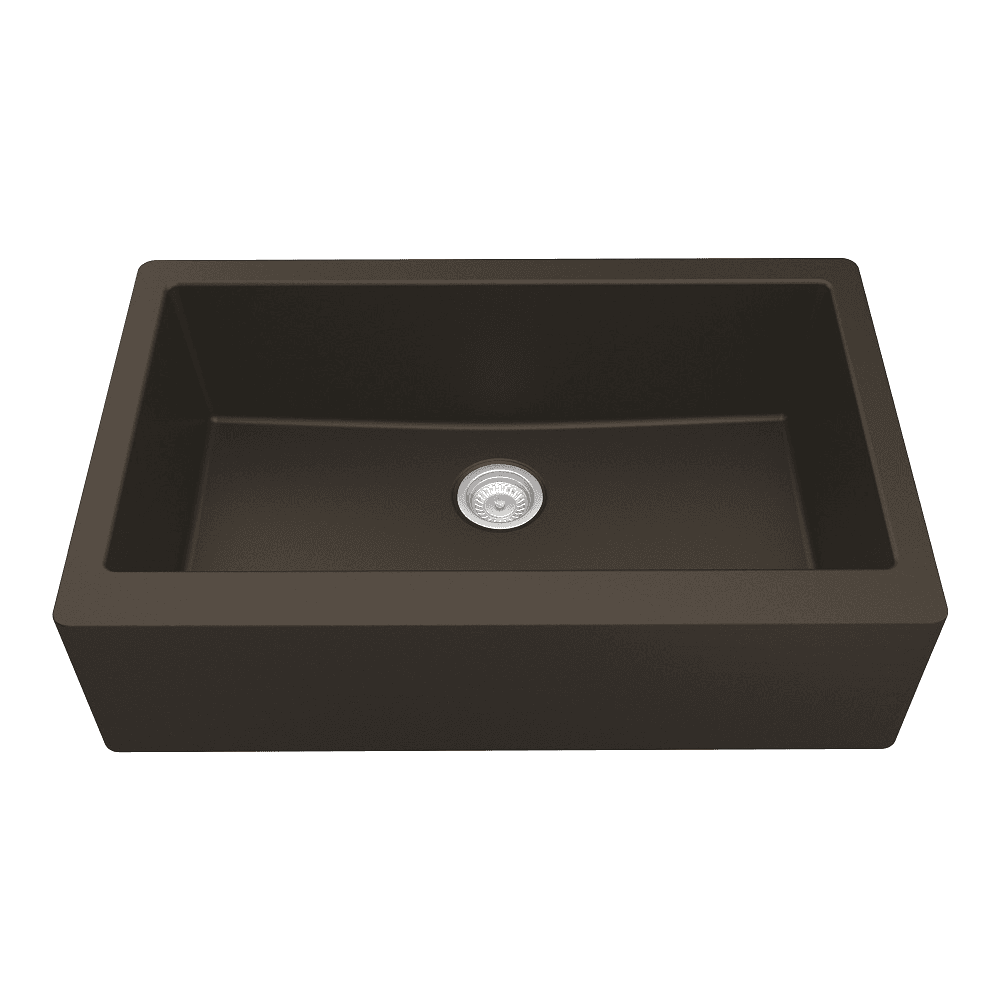 QA-740 Quartz Undermount Extra Large Single Bowl Kitchen Sink, 34" x 21-1/4" x 9", Brown