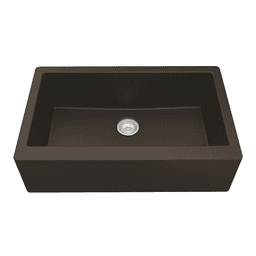 QA-740 Quartz Undermount Extra Large Single Bowl Kitchen Sink, 34" x 21-1/4" x 9", Brown
