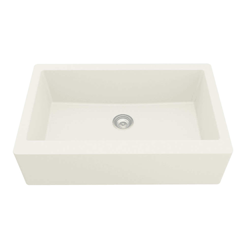 QA-740 Quartz Undermount Extra Large Single Bowl Kitchen Sink, 34" x 21-1/4" x 9", White