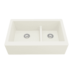 QA-760 Quartz Undermount Large/Small Bowl Kitchen Sink, 34" x 21-1/4" x 9", White