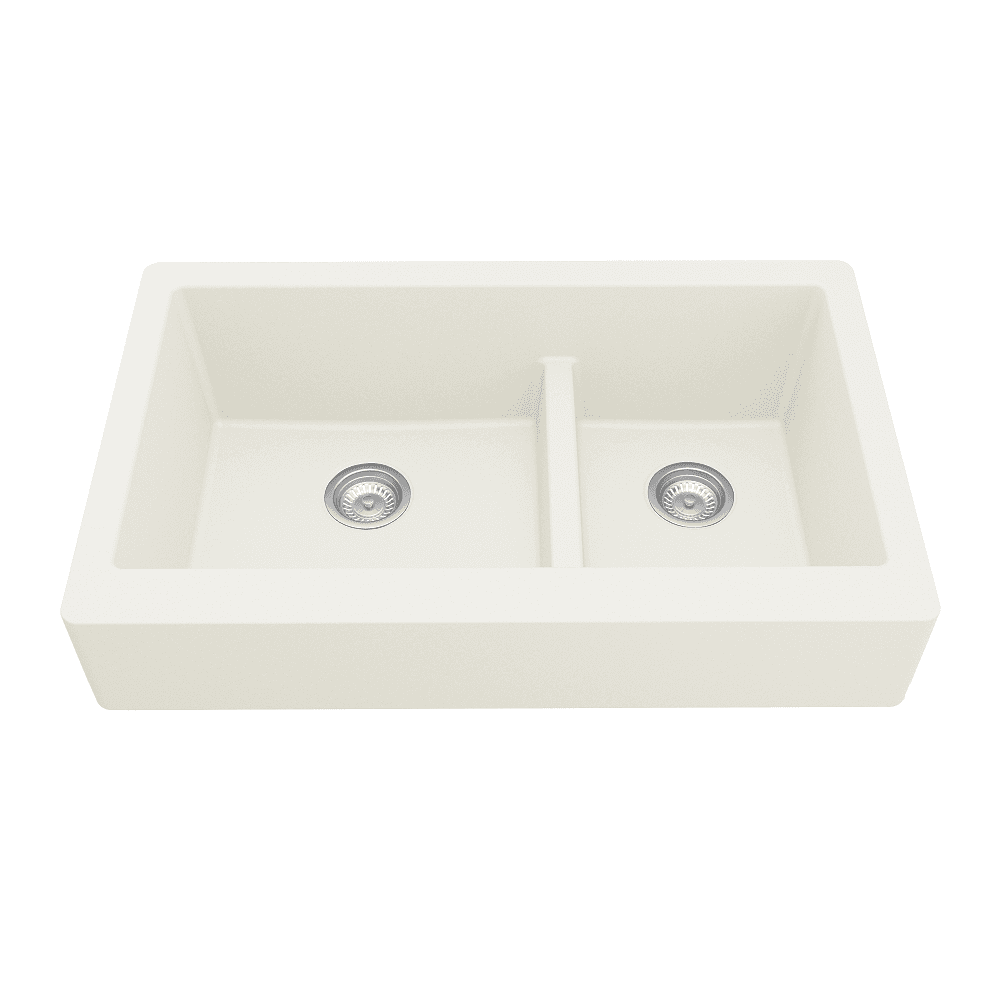 Karran QAR-760-WH 34" Bright White Quartz Retrofit Farmhouse Kitchen Sink