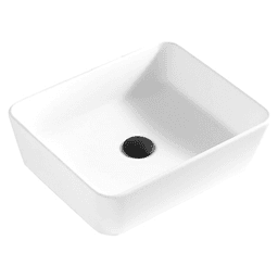 Quattro Acrylic Vessel Mount Single Bowl Rectangular Bathroom Sink, 18" x 14-1/2" x 5", Matte White