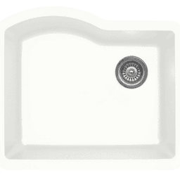 QU-671 Quartz Under Mount Single Bowl Kitchen Sink, 24" x 21" x 9", White