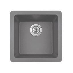 QAR-690 Quartz Undermount Single Bowl Bar/Prep Sink, 16-5/8" x 16-5/8" x 8-1/4", Gray