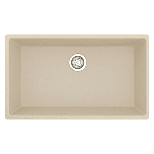 QU-812 Quartz Undermount Large Single Bowl Kitchen Sink, 32-1/4" x 19-1/4" x 9", Bisque