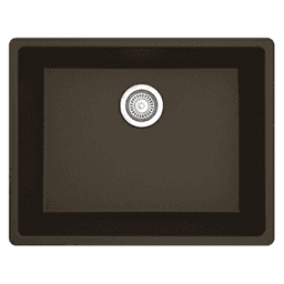 QU-820 Quartz Undermount Single Bowl Kitchen Sink, 24-3/8" x 19-1/8" x 9", Brown