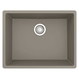 QU-820 Quartz Undermount Single Bowl Kitchen Sink, 24-3/8" x 19-1/8" x 9", Concrete