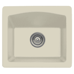 QX-680 Quartz Top Mount Single Bowl Bar/Prep Sink, 18" x 16" x 7-1/2", Bisque