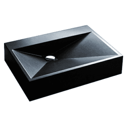 Sternhagen Vessel Mount Single Bowl Bathroom Sink, 24-1/4" x 17-1/2" x 5-1/8", Black