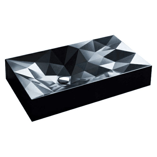 Sternhagen Vessel Mount Single bowl Bathroom Sink, 28-1/8" x 16-3/8" x 5-1/8", Black