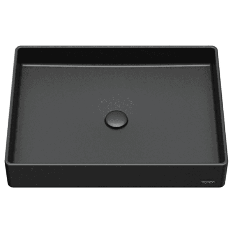 Sternhagen Quartz Rectangular Bathroom Vessel Sink, 23-5/8" x 17-3/4" x 4", Black