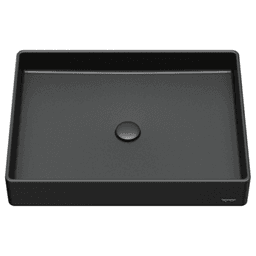 Sternhagen Quartz Rectangular Bathroom Vessel Sink, 23-5/8" x 17-3/4" x 4", Black