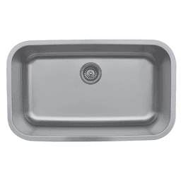 U-3018 Stainless Steel Under Mount 18G Single Bowl Kitchen Sink, 30-1/2" x 18-3/8" x 9-3/4