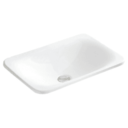 Valera Top Mount Vitreous China Single Bowl Bathroom Vessel Sink, 21-1/8" x 14-1/2" x 4", White