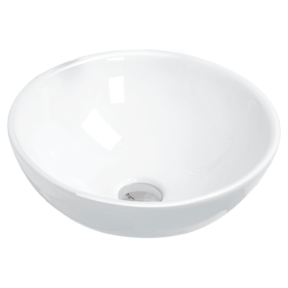 Valera Above-Counter Vitreous China Single Bowl Bathroom Vessel Sink, 15-1/2" x 15-1/2" x 5", White