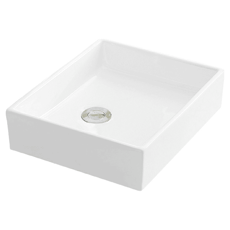 Valera Above-Counter Vitreous China Single Bowl Bathroom Vessel Sink, 15-1/2" x 13" x 3-1/4", White