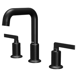 Gillingham Double-Handle Three Hole Widespread Basin Bathroom Faucet, Matte Black