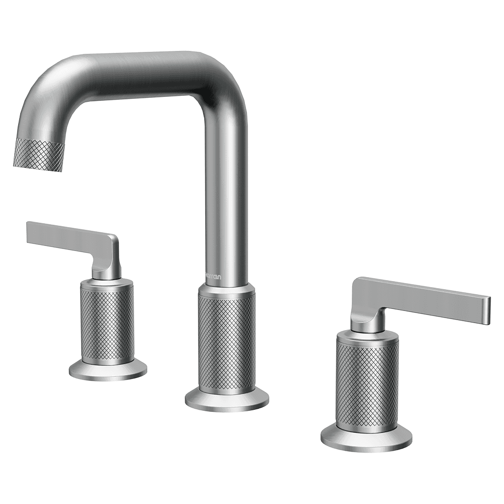 Gillingham Double-Handle Three Hole Widespread Basin Bathroom Faucet, Stainless Steel