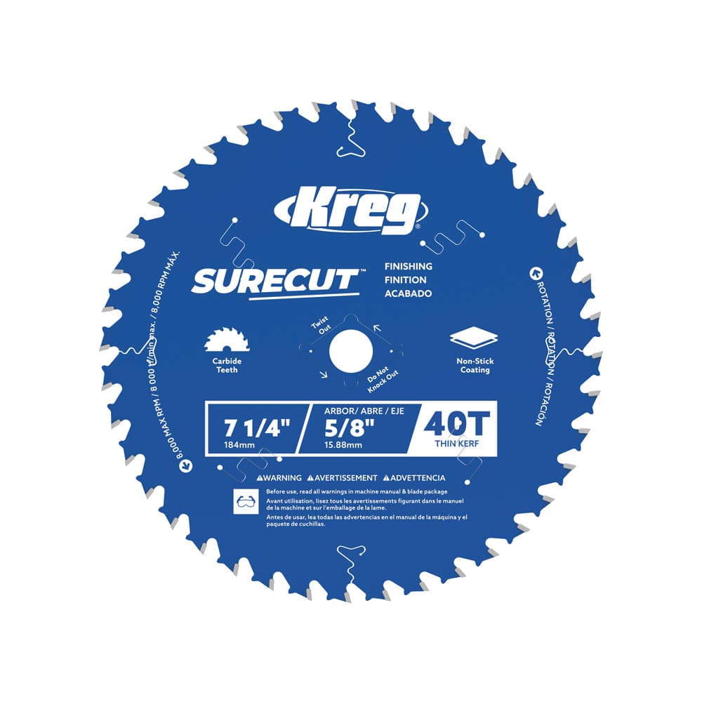 Kreg 7 1/4" SureCut™ Finishing 40-Tooth Saw Blade