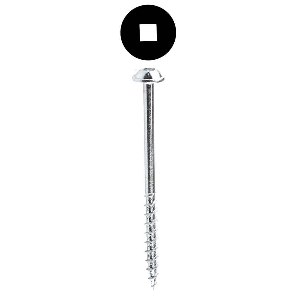 #8 x 2-1/2" Maxi-Loc Head Face Frame/Pocket-Hole Screw, Square Drive Coarse Thread and Type 17 Auger Point, Zinc, Box of 125 by Kreg