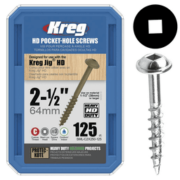 #14 x 2" Modified Pan Head Face Frame/Pocket-Hole Screw, Square Drive Fine Thread and Type 17 Auger Point, Box of 125 by Kreg