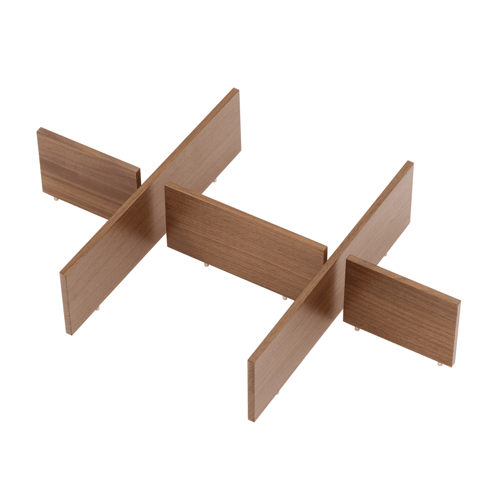 StraightLine 5-Piece Cross Divider Set for Perforated Panel, Walnut