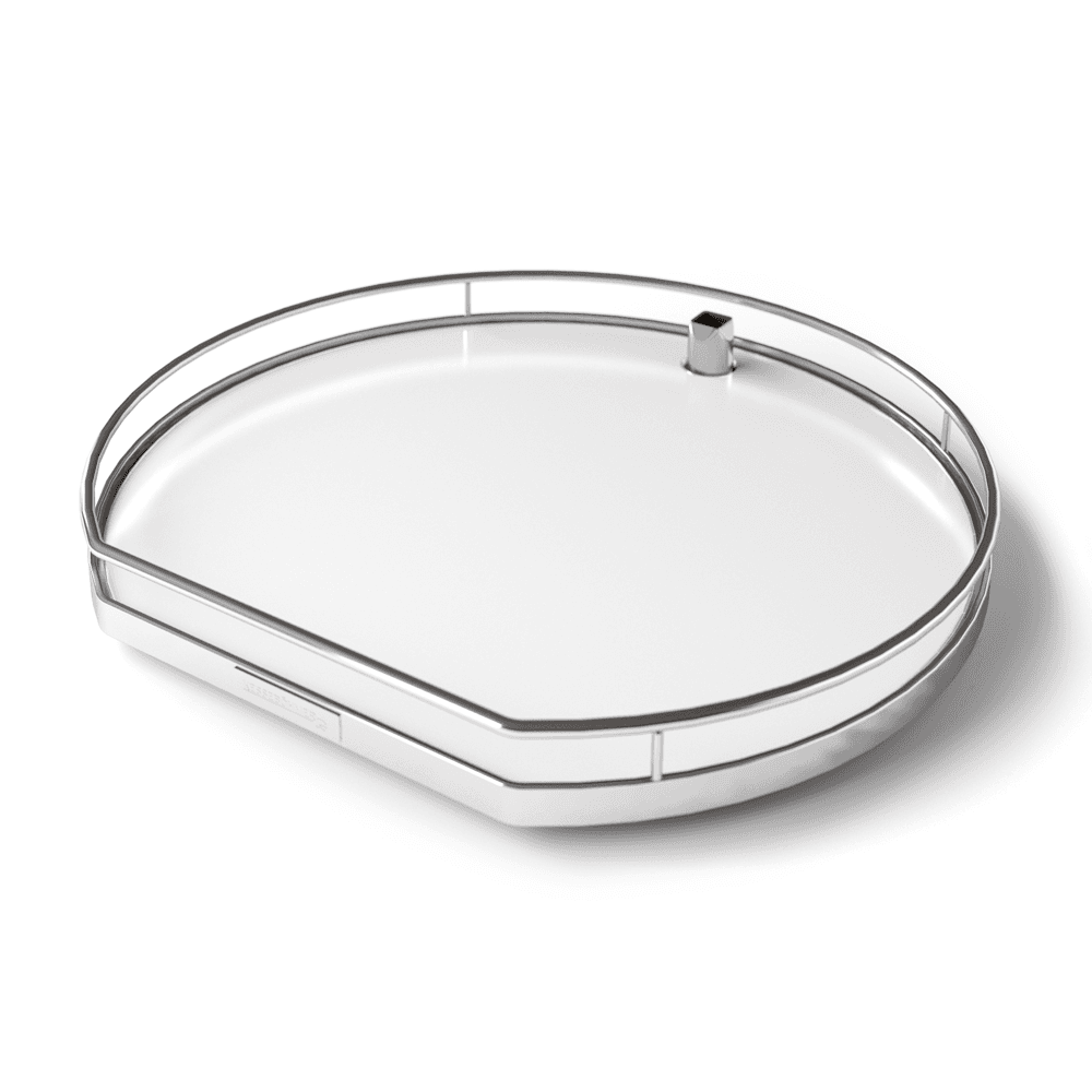 19-5/8" TWISTER 2-Tray Arena Classic Shelf Set for Corner Wall Cabinets, Chrome/White