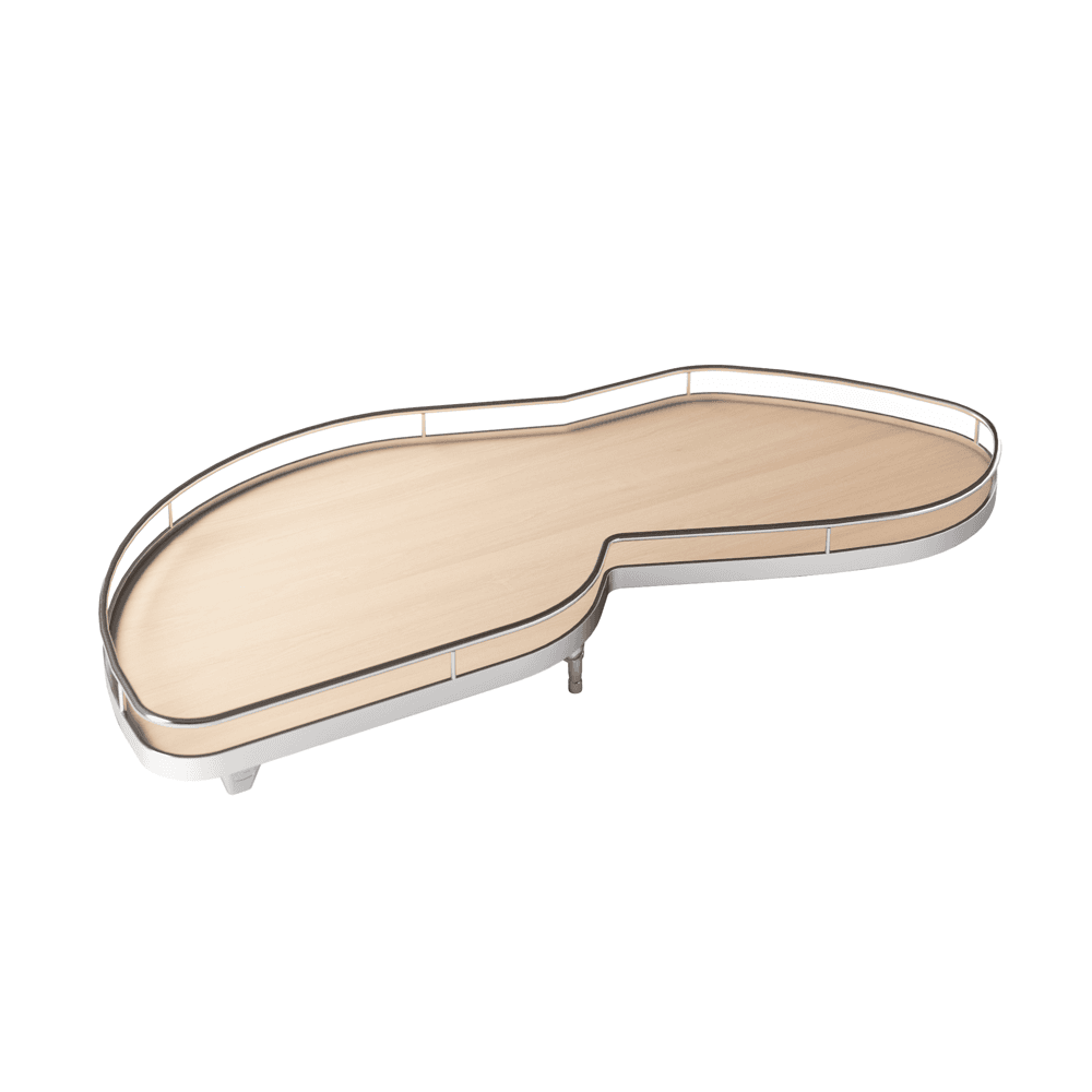 LeMans II 2-Tray Left Swinging Shelf Kit with Soft-Close/Arena Plus Classic Shelves for 38" Minimum Internal Width, Chrome/Maple