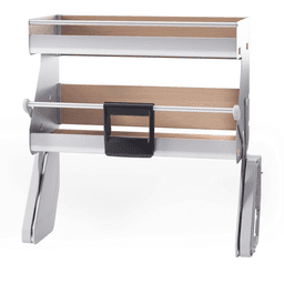 iMove 2-Tray Pull-Down Shelf with Soft-Open/Soft-Close for 21" Cabinet Opening, Silver/Maple