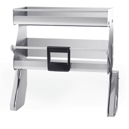 iMove 2-Tray Pull-Down Shelf with Soft-Open/Soft-Close for 21" Cabinet Opening, Silver/White