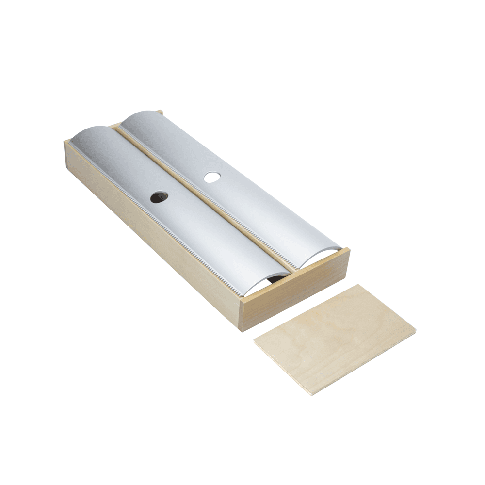 5-3/8" StraightLine Foil/Wrap Dispenser with Two Aluminum Lids, Birch