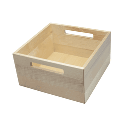 8-3/8" StraightLine Square Wooden Box with Grip Holes, Birch