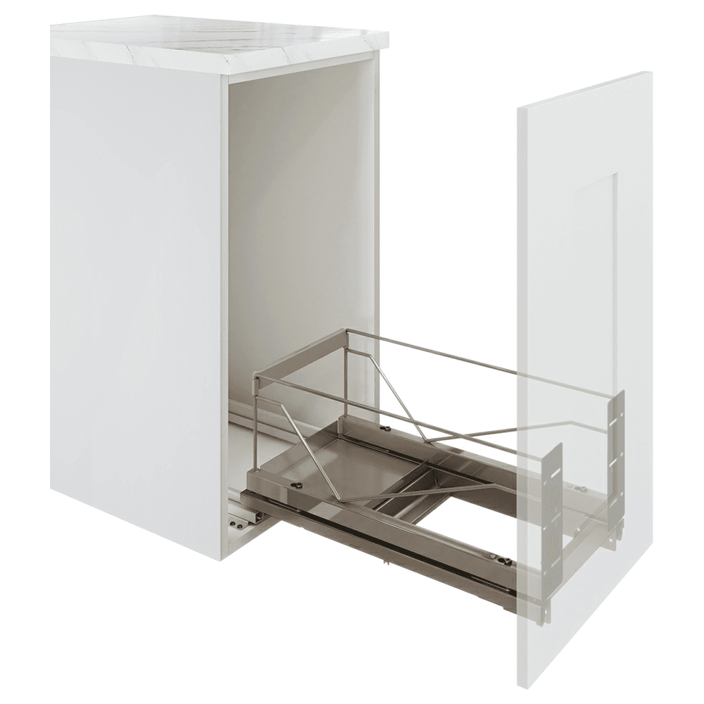15-1/2" Wide Single Pull Out Frame Only, Champagne