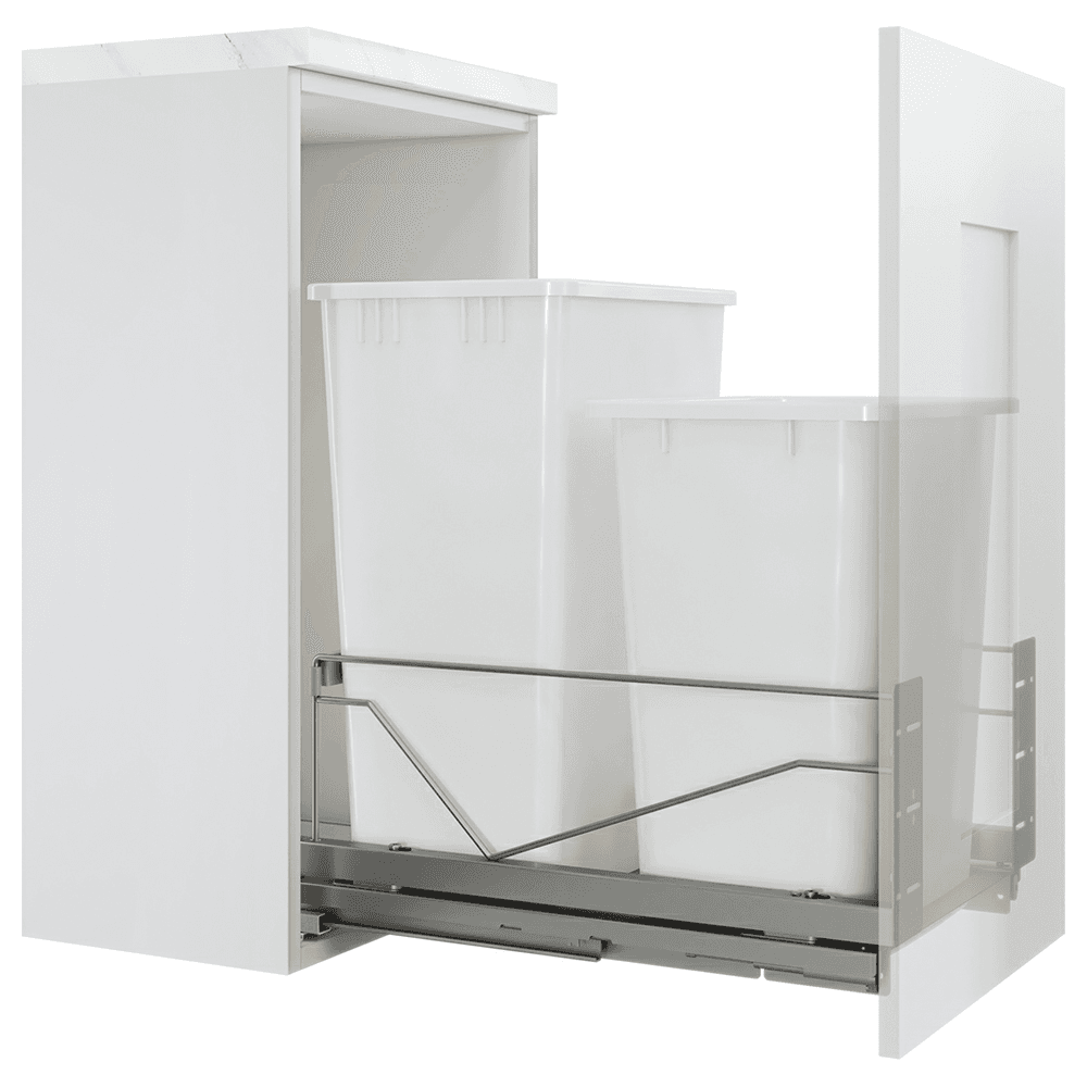15-1/4" Waste Pull Out Wide Frame, Silver