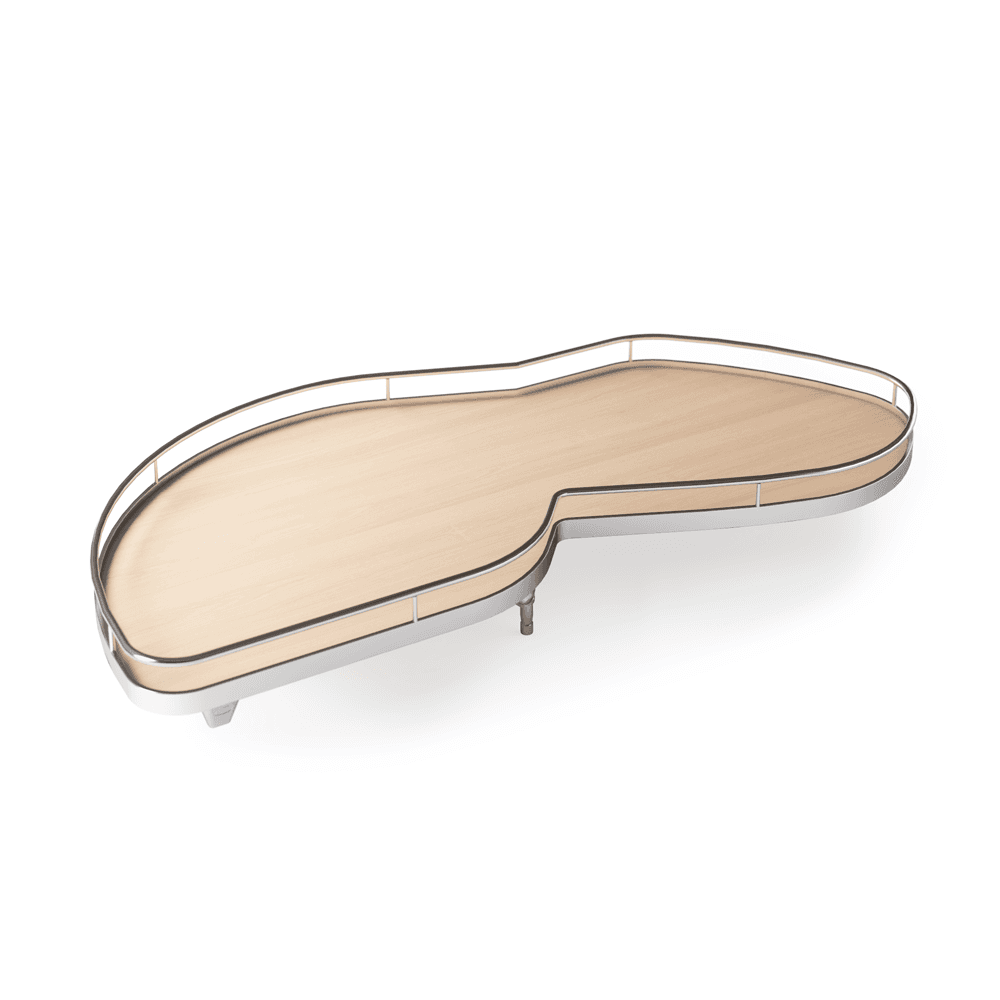 LeMans II 2-Tray Left Swinging Shelf Kit with Soft-Close/Arena Plus Classic Shelves for 30-3/4" Minimum Internal Width, Chrome/Maple