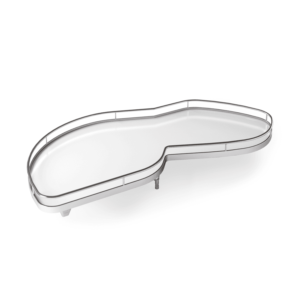 LeMans II 2-Tray Left Swinging Shelf Kit with Soft-Close/Arena Plus Classic Shelves for 30-3/4" Minimum Internal Width, Chrome/White