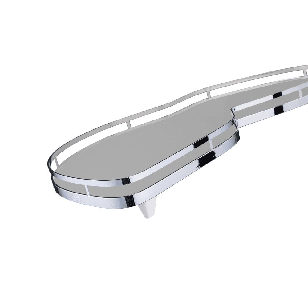 LeMans II 2-Tray RIght Swinging Shelf Kit with Soft-Close/Arena Plus Style Shelves for 32-1/2" Minimum Internal Width, Chrome/Anthracite