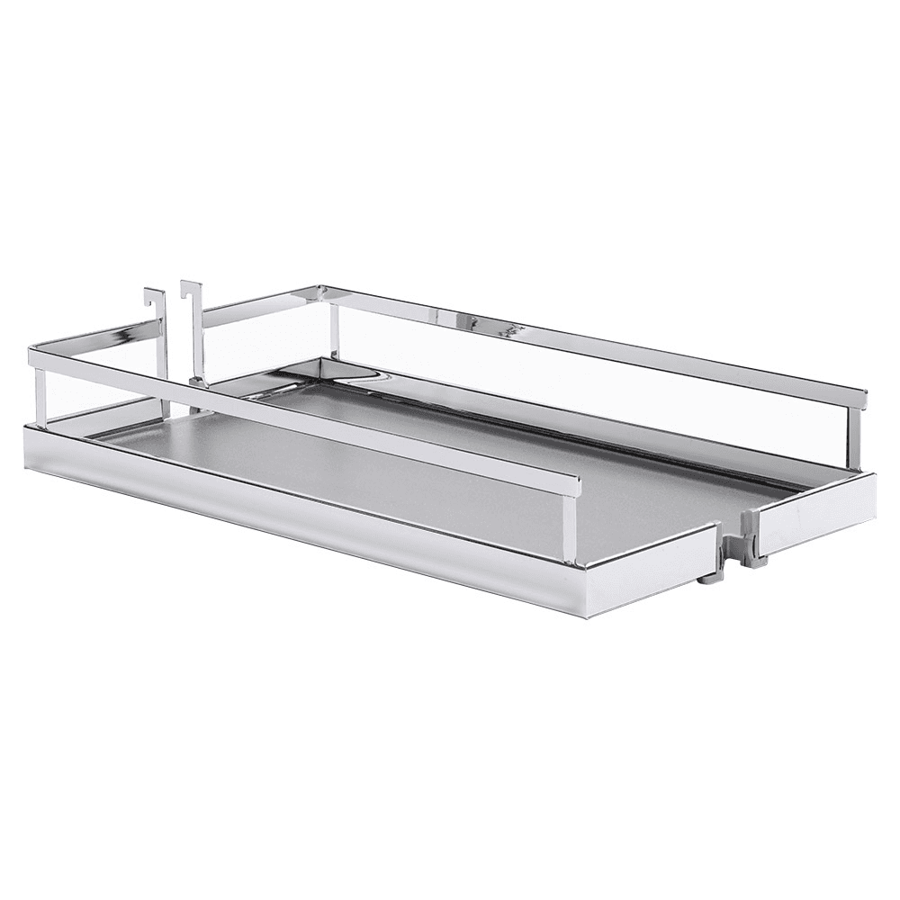 5" DISPENSA Base Cabinet Organizer Pull-Out with Soft-Close/Arena Plus Style Shelves/Rail, Chrome/Anthracite, 24" - 32" Height