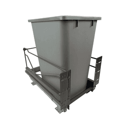 Single 52 QT Bottom-Mount Wastebin Pull-Out Kit with Soft-Open/Soft-Close, Anthracite/Gray
