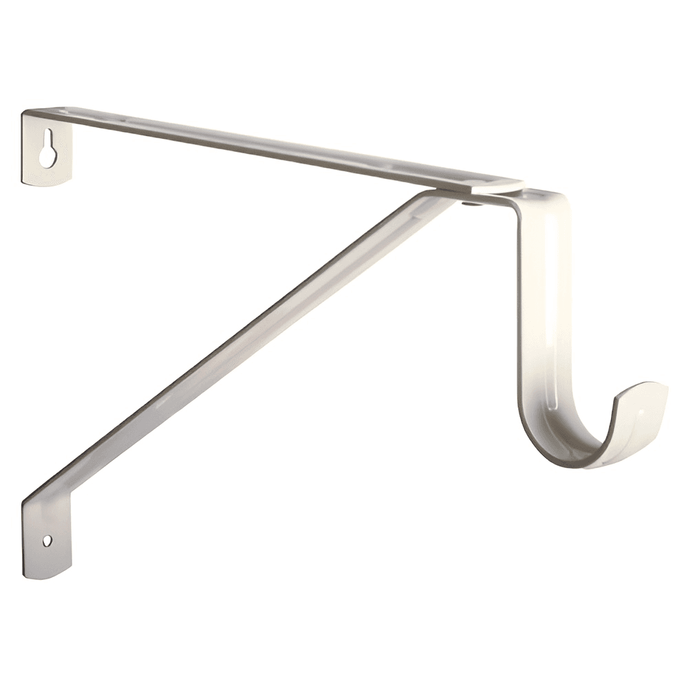 12" Long Adjustable Shelf Support for 1-1/16" Closet Rods, Cream White Finish