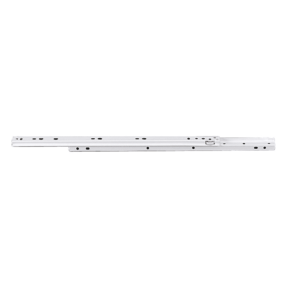 1284 Epoxy Coated Euro Drawer Slide with 75lb Capacity, 3/4 Extension, Stay-Close, Side-Mount, White, 18", Q/Pack