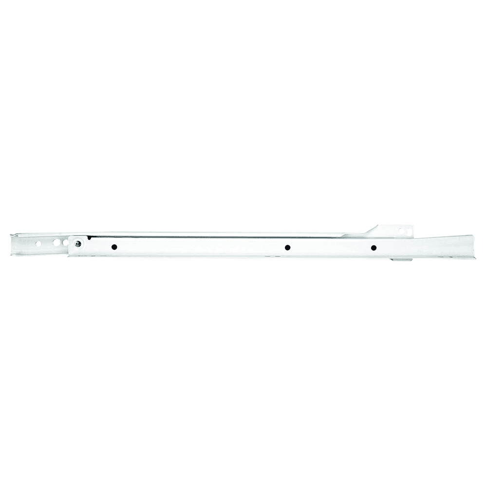 1805 Left-Hand Euro Slide Cabinet Member with 75lb Capacity, 3/4 Extension, Side-Mount/Bottom-Mount, Self-Closing, White, 13-3/4