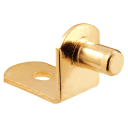3/8" x 1/4" Plastic/Zinc/Steel Shelf Support, Brass-look Finish 1000/Bag